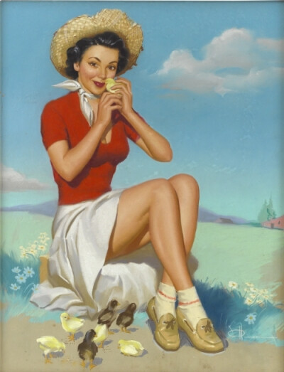 复古 时尚 俏女郎(复古手绘)