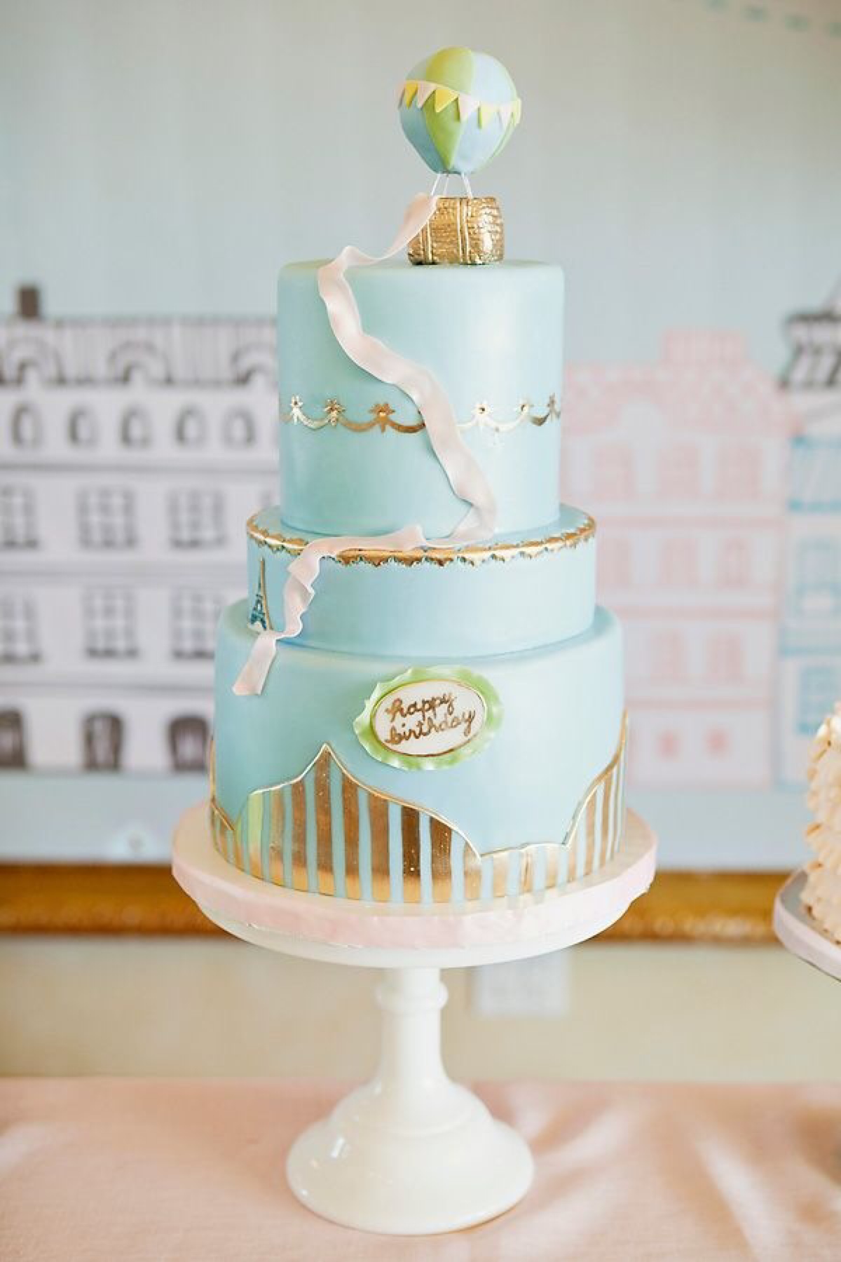 翻糖 蛋糕 生日 创意 baby 热气球 派对