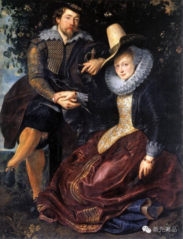《和妻子在一起的自画像》 1609-1610年 鲁本斯 收藏于慕尼黑旧美术馆