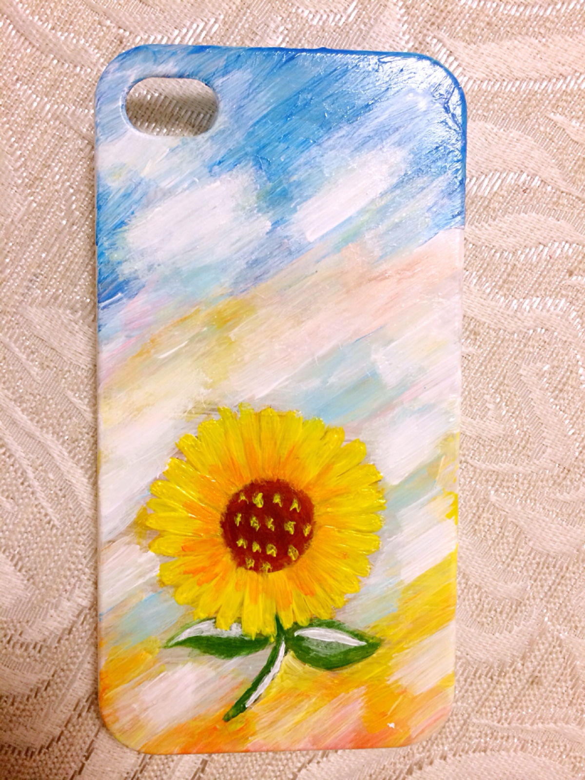 向日葵手绘手机壳