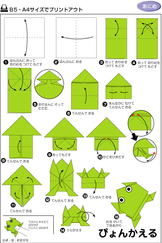 纸青蛙的叠法图片