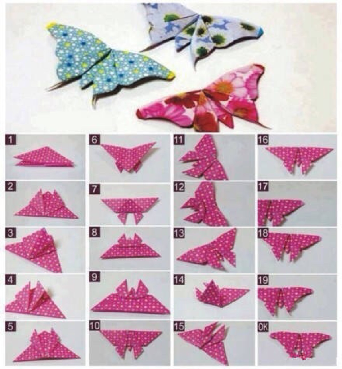 50种蝴蝶折法简单图片图片
