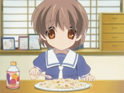 【clannad】在吃饭的 汐,二次元,动漫,动态,gif,萌图,可爱,现在开始发