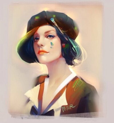 欧美手绘头像插画