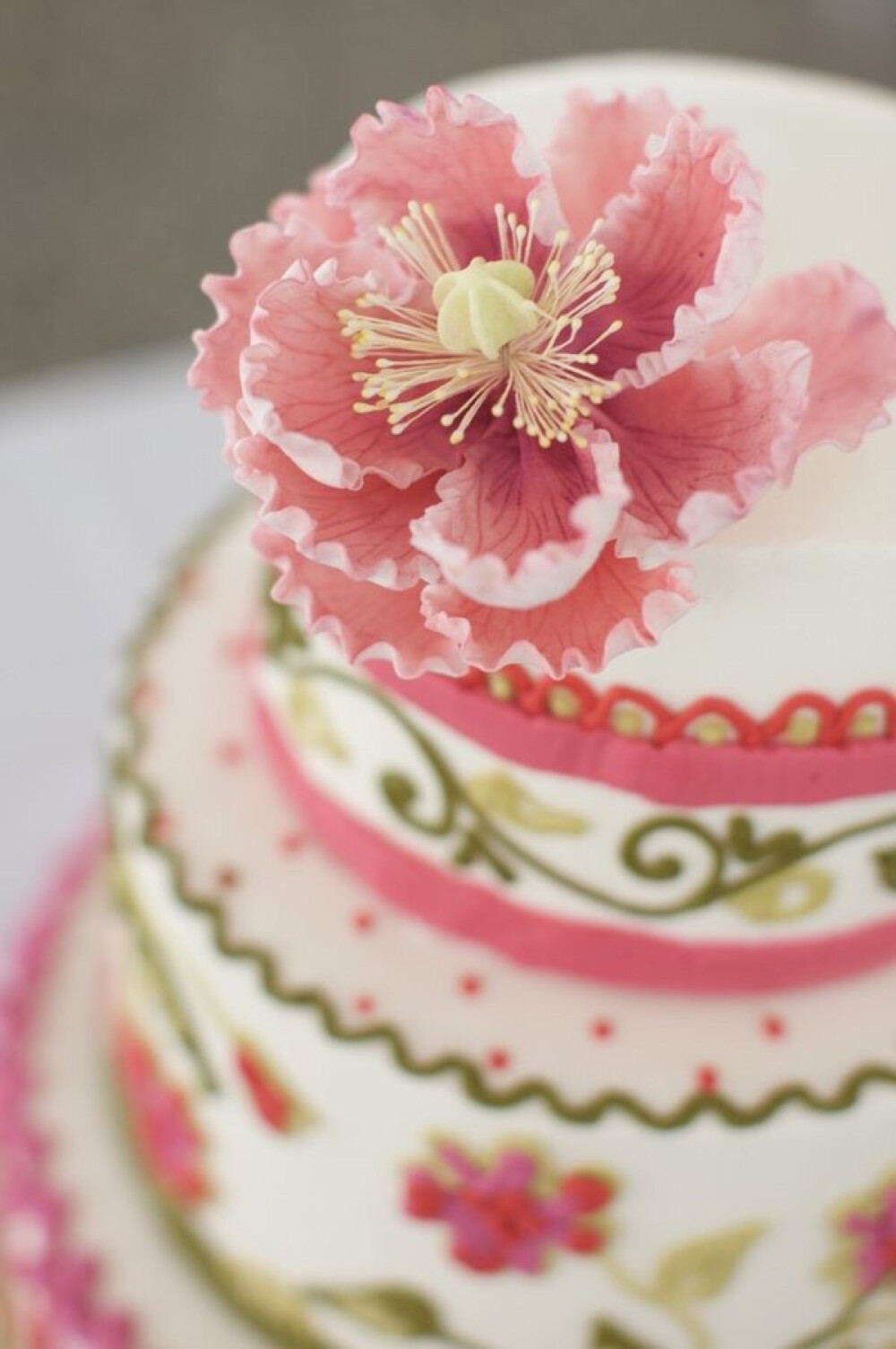 翻糖蛋糕生日派对创意花朵