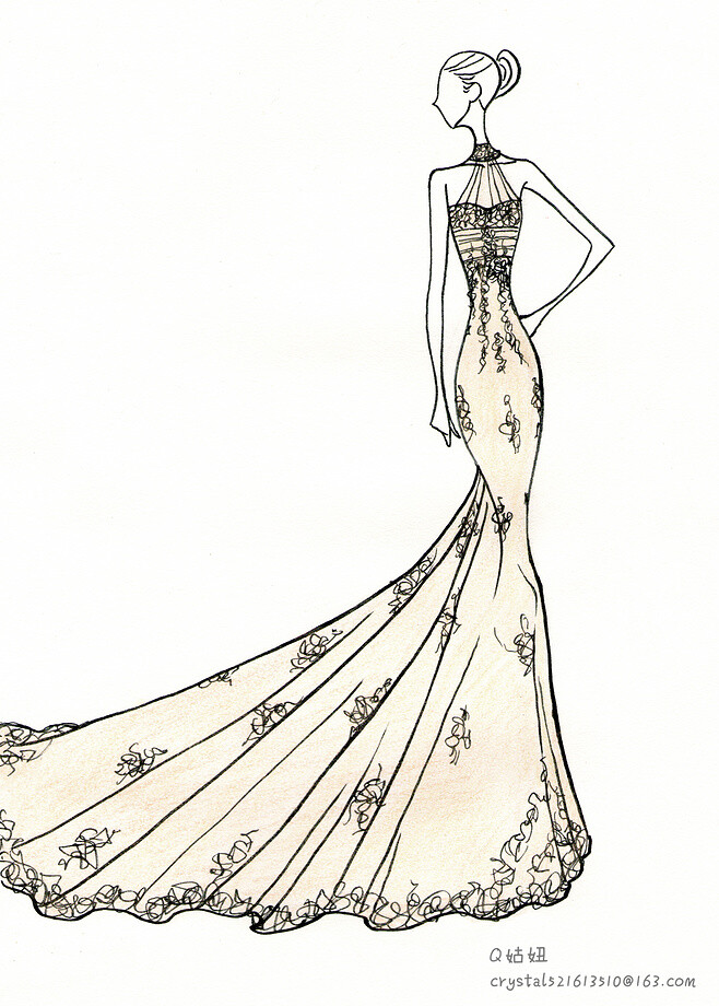 婚纱礼服手绘