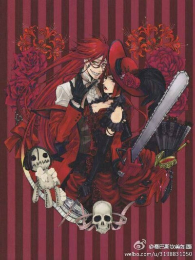 黑执事各种cp壁纸 格雷尔和红夫人 死神 恶魔 动漫 二次元 插画 耽美