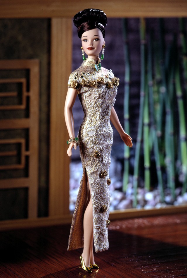 芭比娃娃 1998限量版 golden qi-pao64 barbie03 doll 旗袍 古典