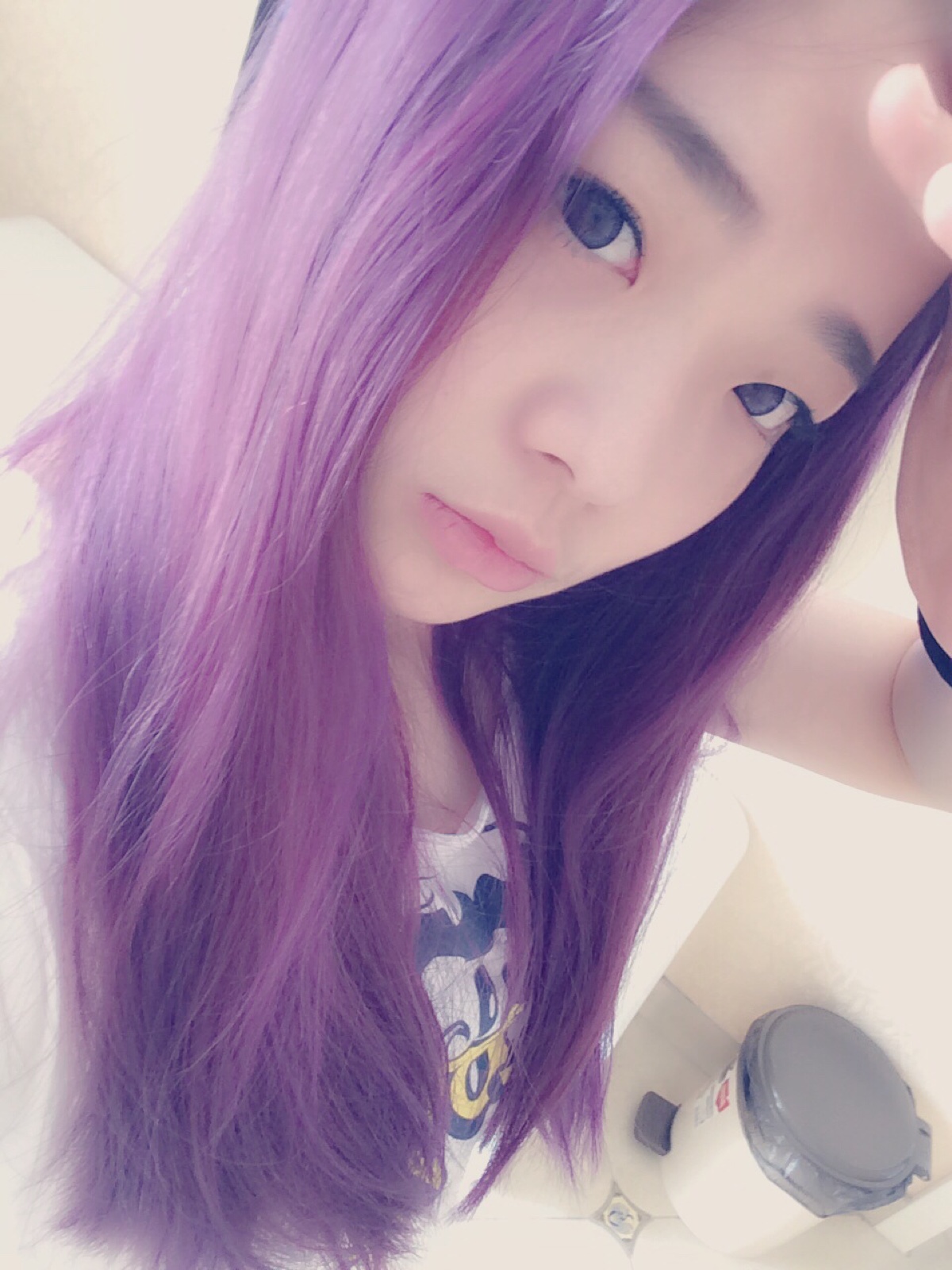 我有一头紫发
