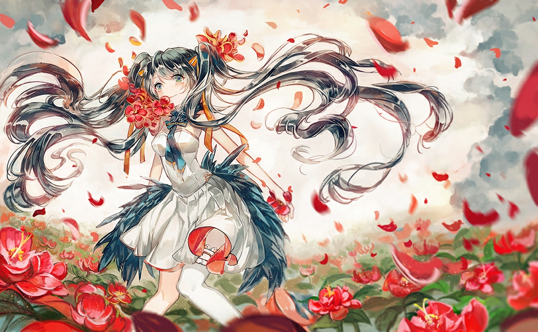 风に赤い花々乱れ vima 动漫 插画 pixiv 堆糖,美图壁纸兴趣