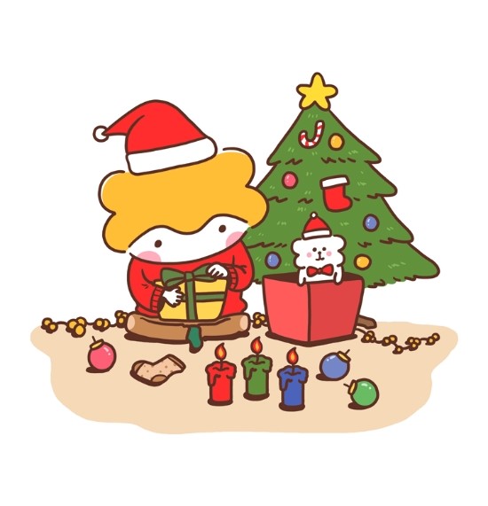 韩网手绘可爱插画