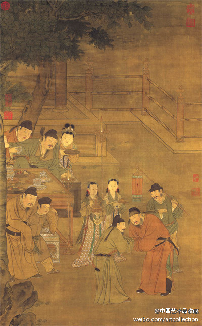 人物画#【 明 佚名 《五王醉归图》 】绢本,台北故宫藏.