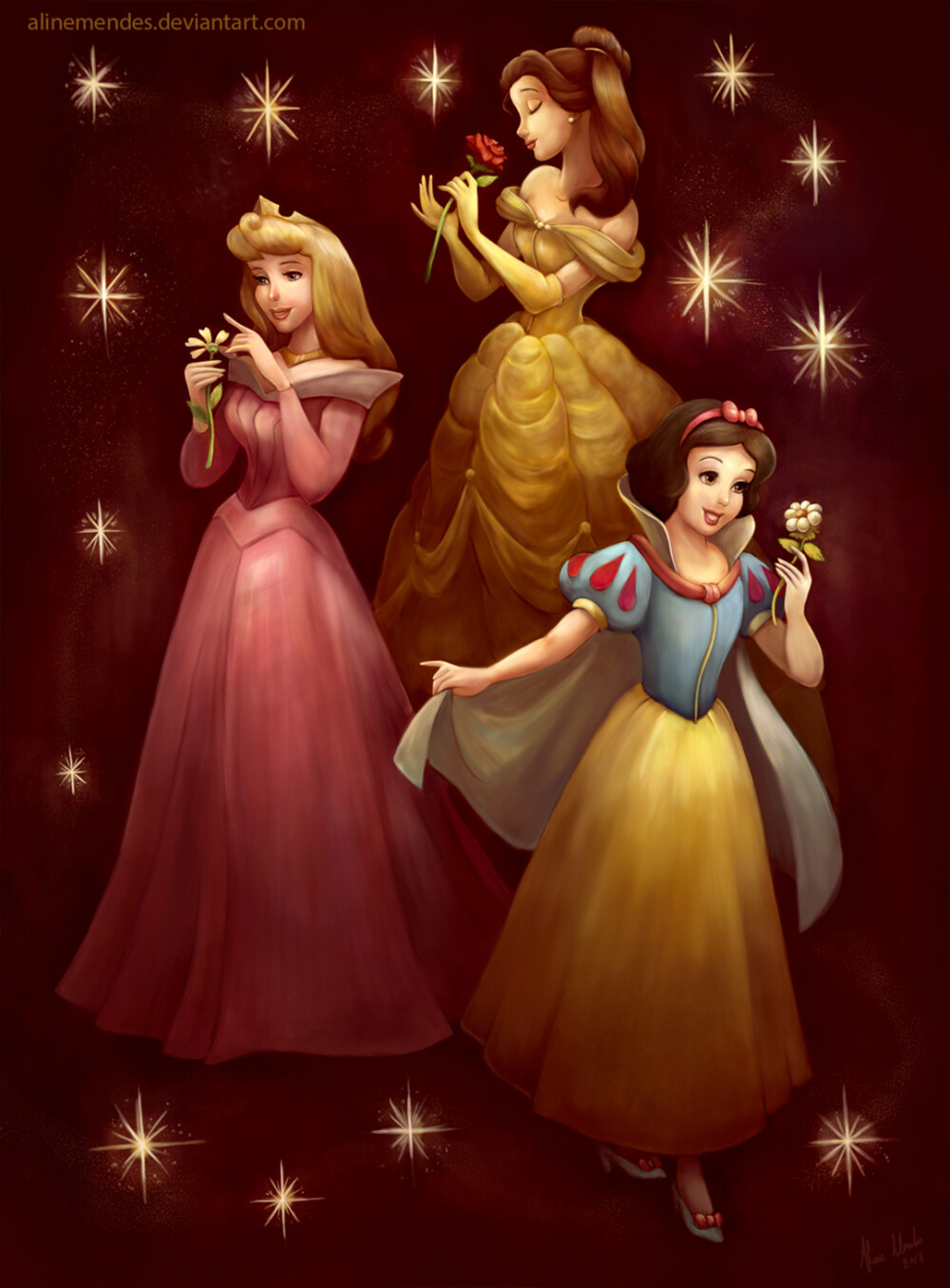 白雪公主跟贝儿公主图片