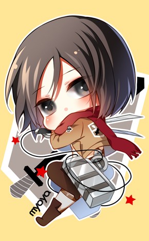 进击的巨人三笠,原来你可以这么萌~ (-何处暖阳不倾城°)