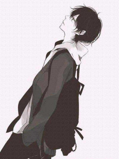 二次元少女黑白壁纸