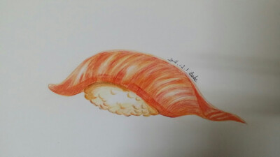美食食物 插图插画 涂鸦绘图 水粉彩铅 吃货福利 日本料理 虾寿司