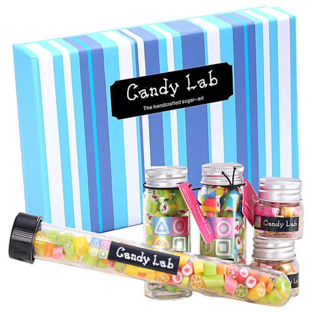 candy lab进口手工糖果水果切片硬糖创意零食礼物蓝色生日礼盒装