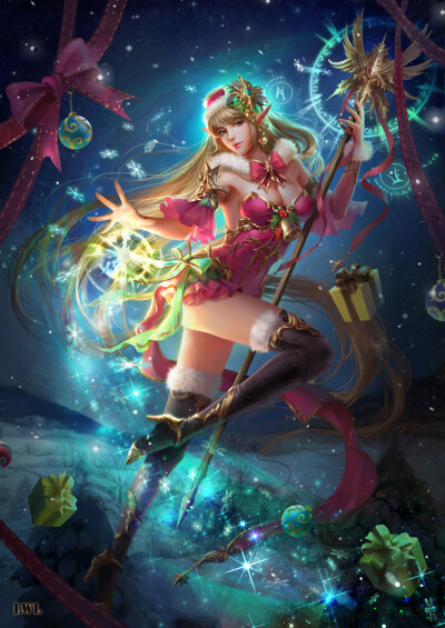 游戏原画 cg风 厚涂 插画 壁纸 鼠绘 史诗风 女神