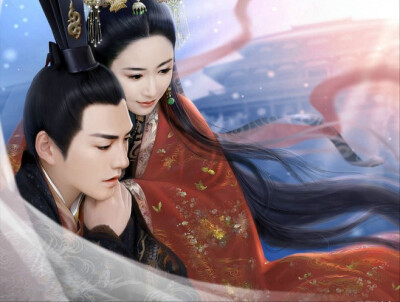 古装情侣背景图