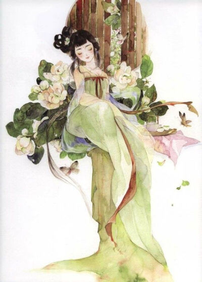 唯美手绘中国风 花颜花语 拟人