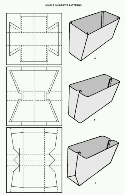 长方形盒子的折法图片