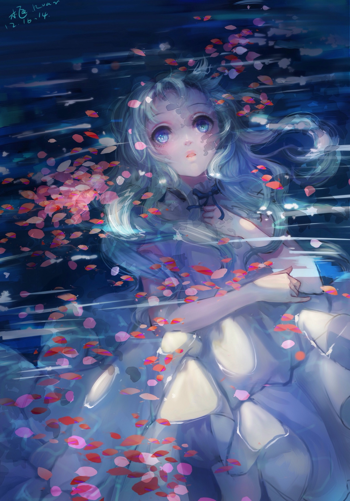 二次元 插画 动漫少女 唯美系 手绘 壁纸 面码 #未闻花名# 『作者