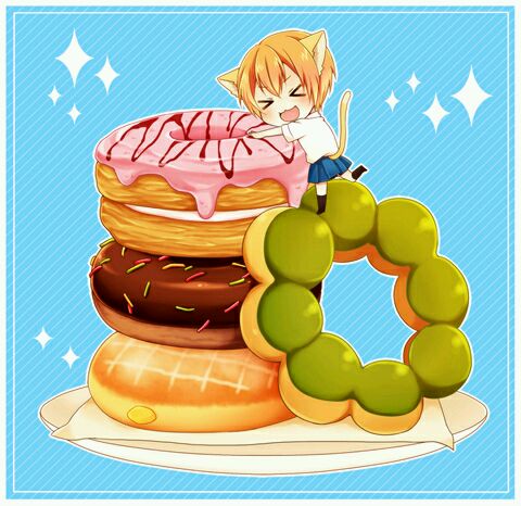 动漫 二次元 同人 lovelive 星空凛 甜点 蛋糕 插画 萌 小清新