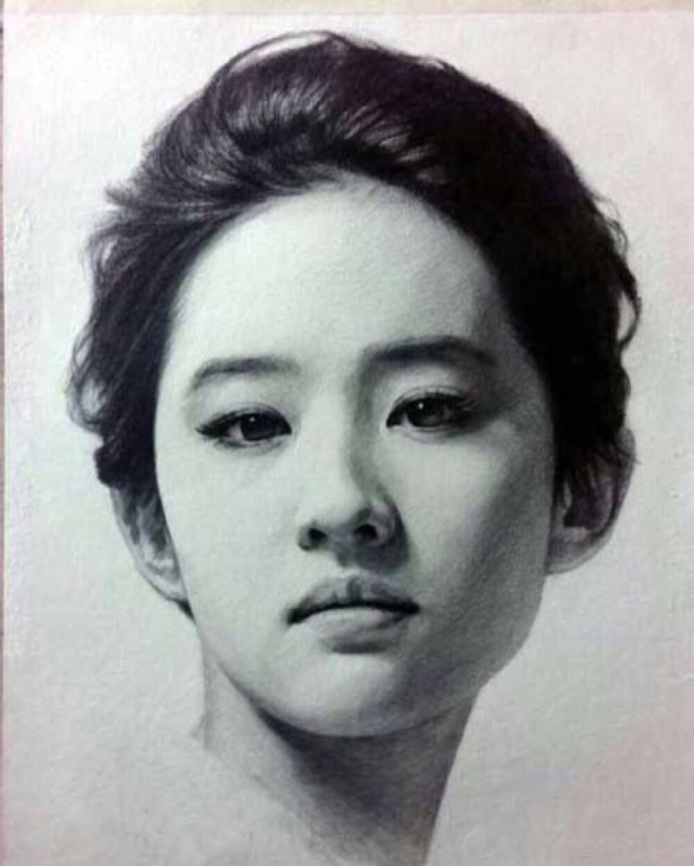 明星 肖像 素描 手绘 黑白 刘亦菲