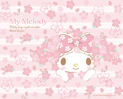 melody系列,Melody-Marks my melody 美乐蒂 樱花系列 官方壁纸 1280×1024
