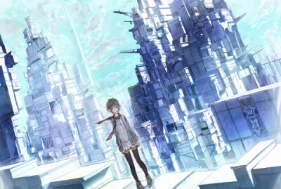 同人 原创 风景 场景 背景 意境 女孩 魔法 城堡 蓝天 星空 雪景 殿堂