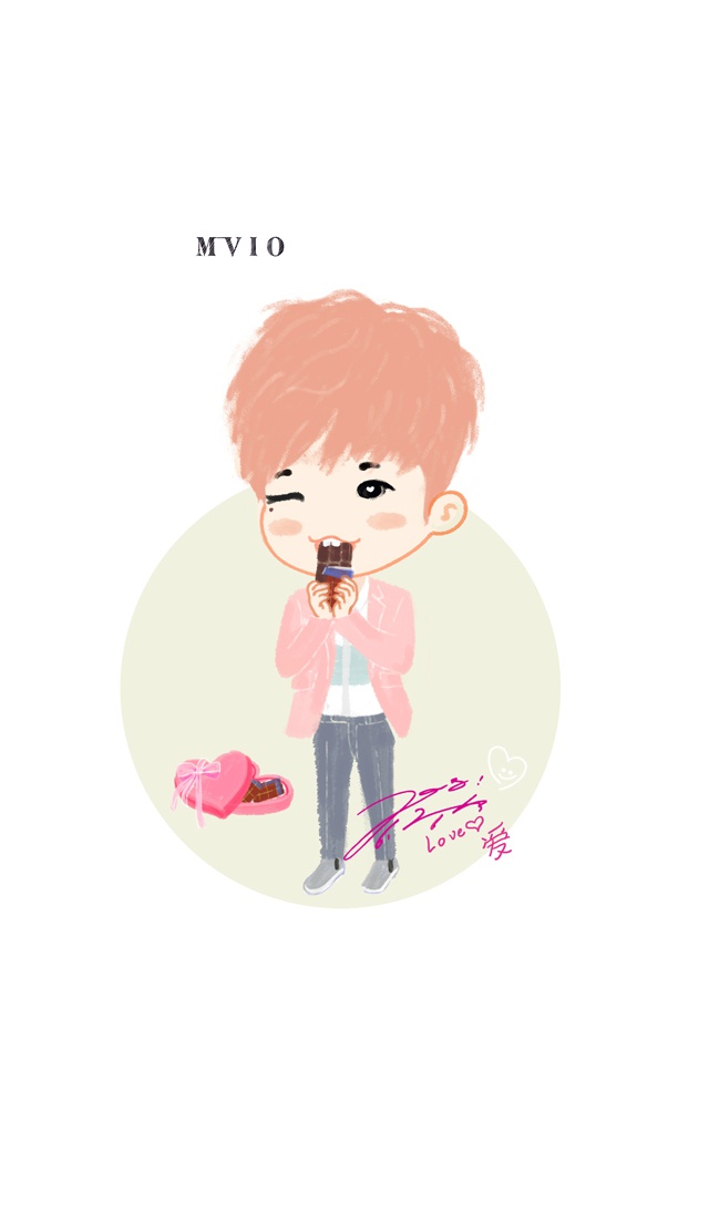 李钟硕 情人节壁纸 ps:爱字是哥哥写的 cr:见logo