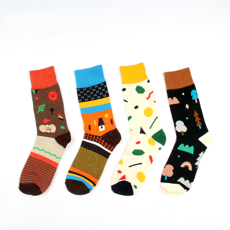 韩国jamstudio原宿可爱中筒袜卡通袜男女袜情侣袜子open socks