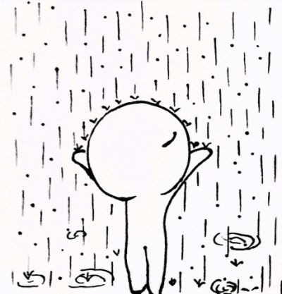 被雨淋卡通图片