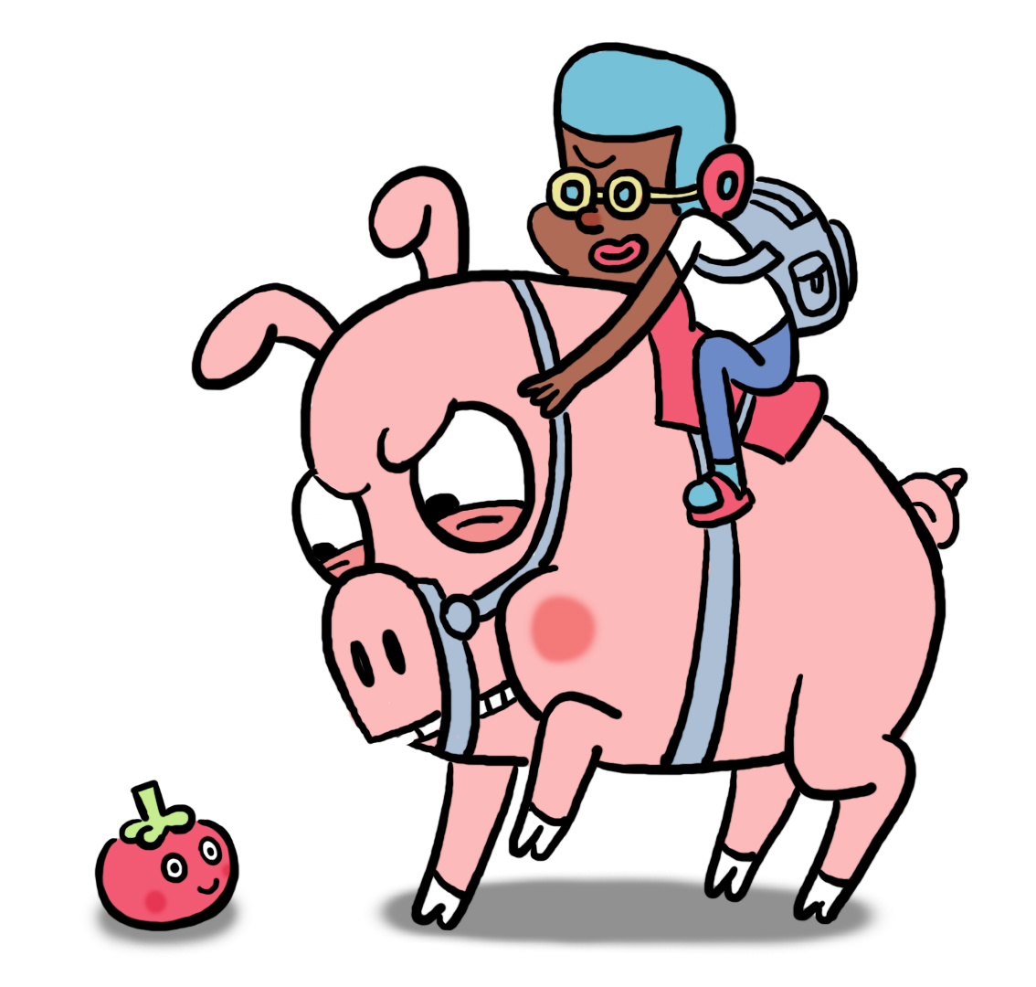 骑猪图片 漫画图片