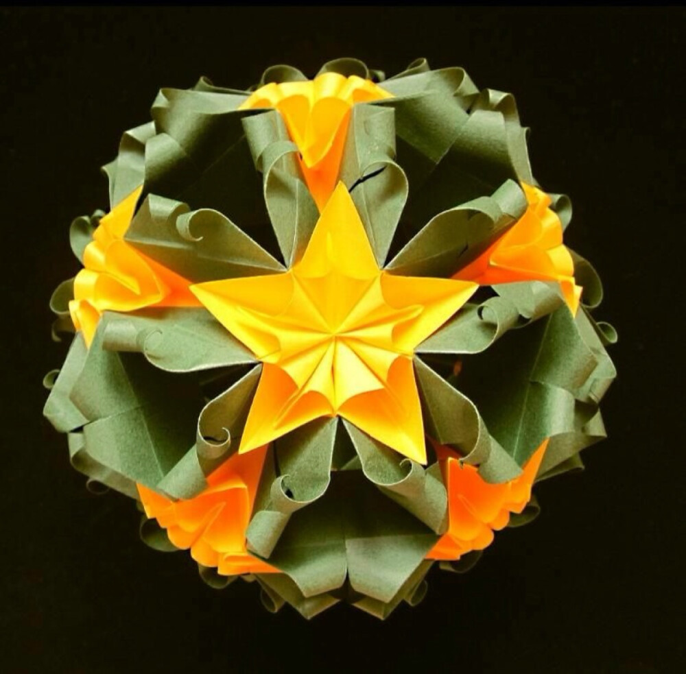 手工达人的立体花球折纸作品每一个都美爆了