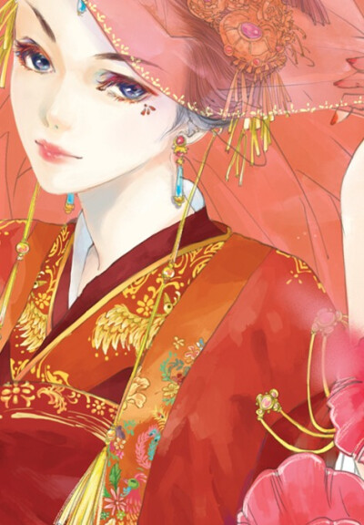 手绘 古风 美女 出嫁 十里红妆