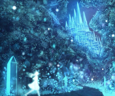 梦幻 城堡 壁纸 二次元插画