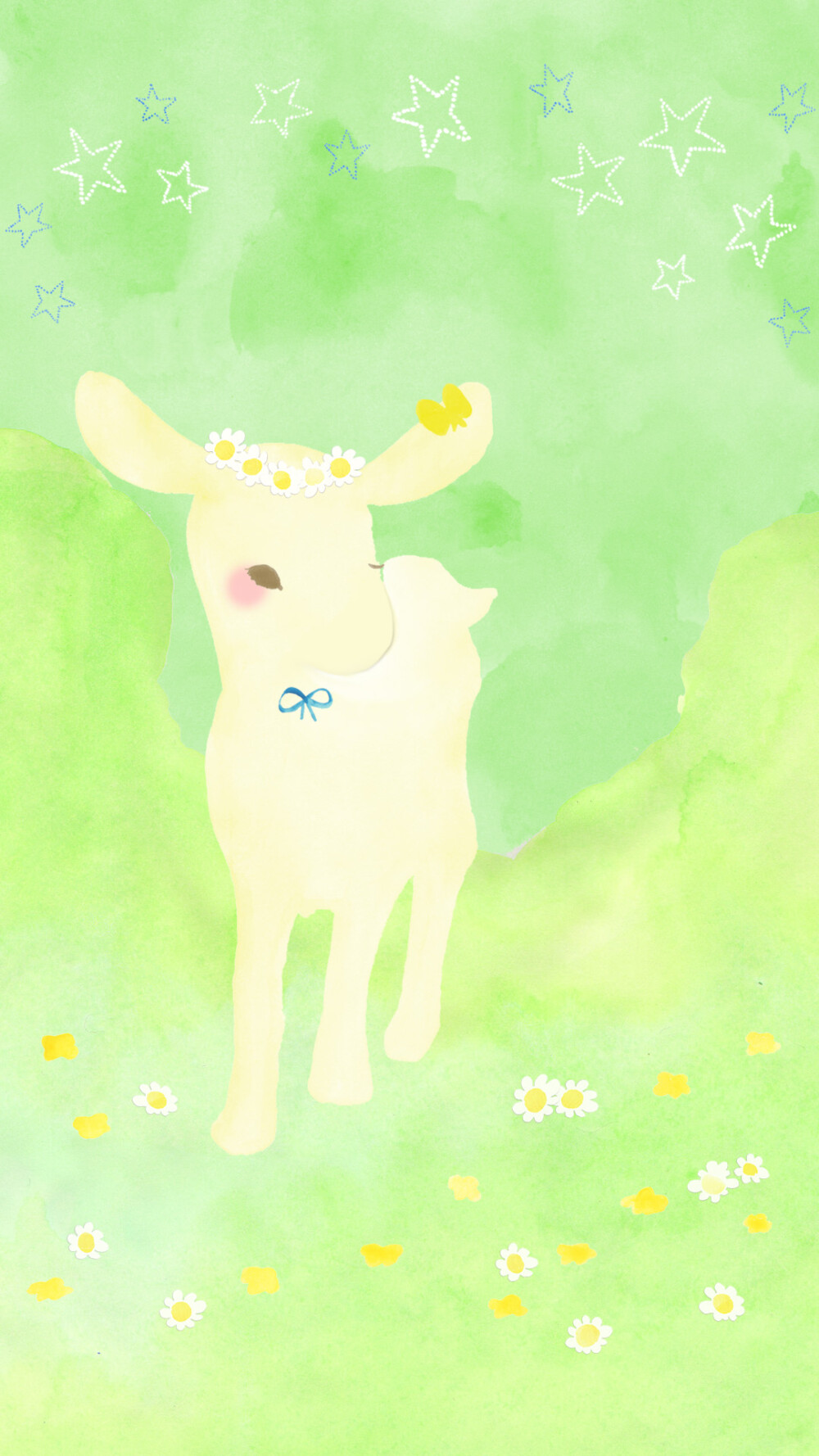小鹿 插画 可爱 萌 line 换不完的手机壁纸.
