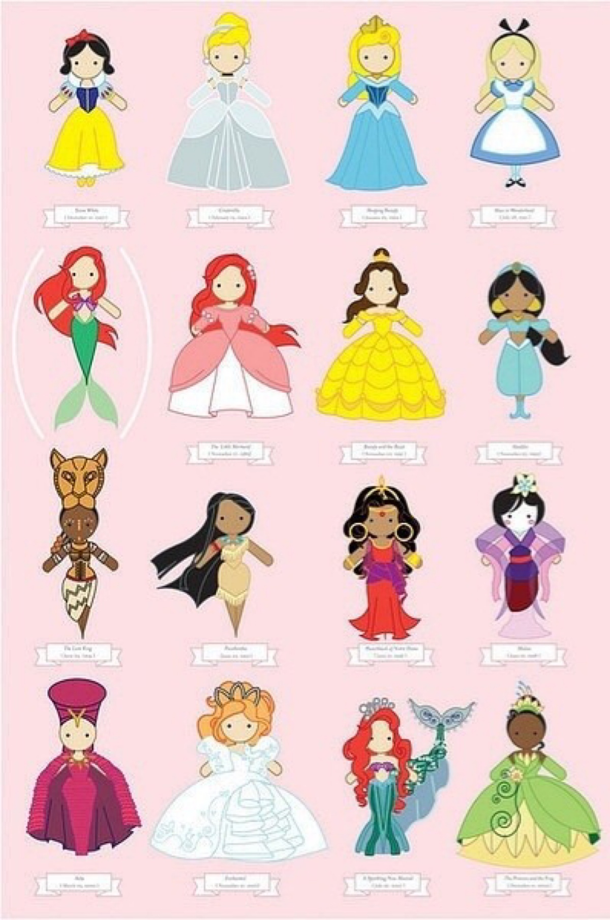 disney迪士尼的公主们萌萌哒