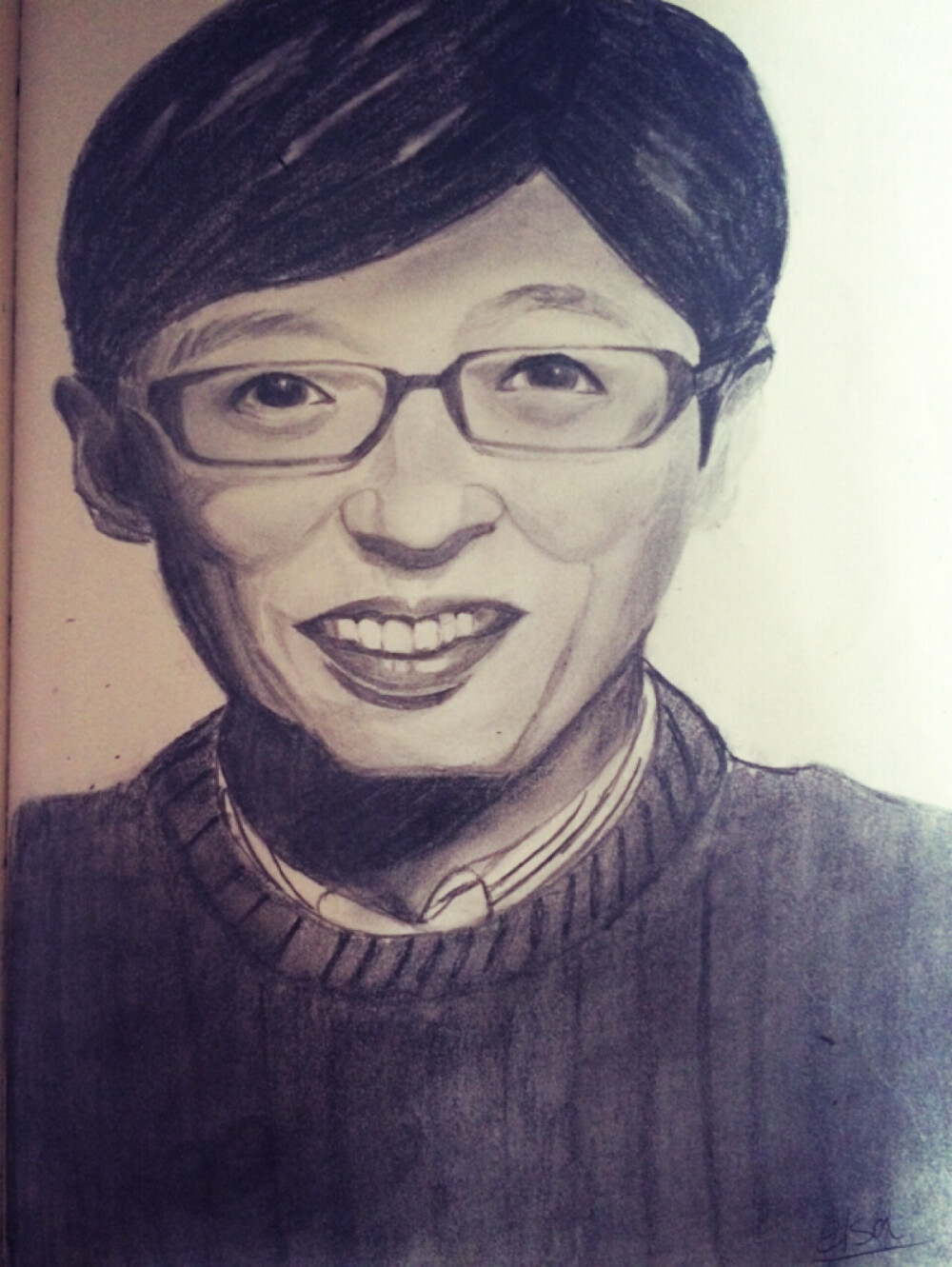 刘在石大神你的脸是自带漫画效果的吧总之画的很开心