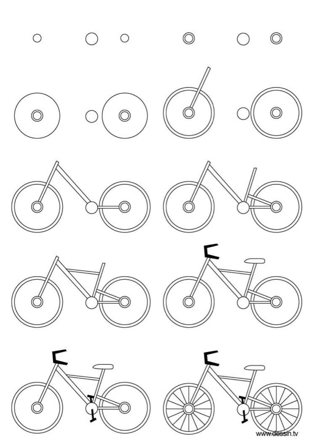 多功能自行车简笔画图片