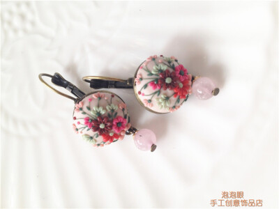 软陶首饰diy 纯手工制作创意耳环耳坠 文艺复古小花朵 泡泡眼 http