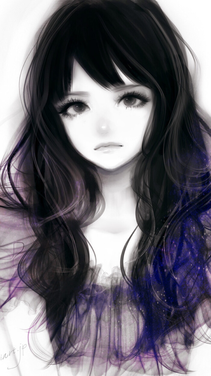 手绘美女#苹果6高清壁纸,iphone 6 plus高清壁纸,不是高清我不发