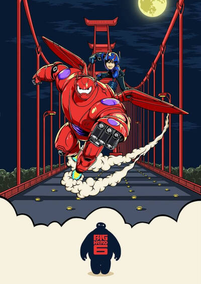 【侵删】手绘海报#超能陆战队#大白#bh6#小広