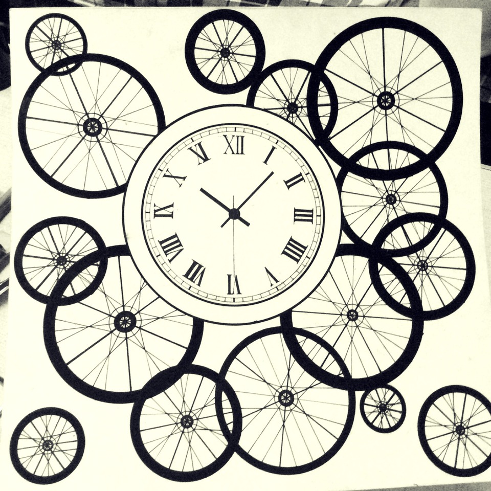 平构 特异 自行车轮 钟