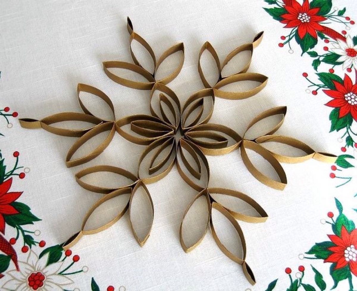 废物利用#卷纸筒diy雪花