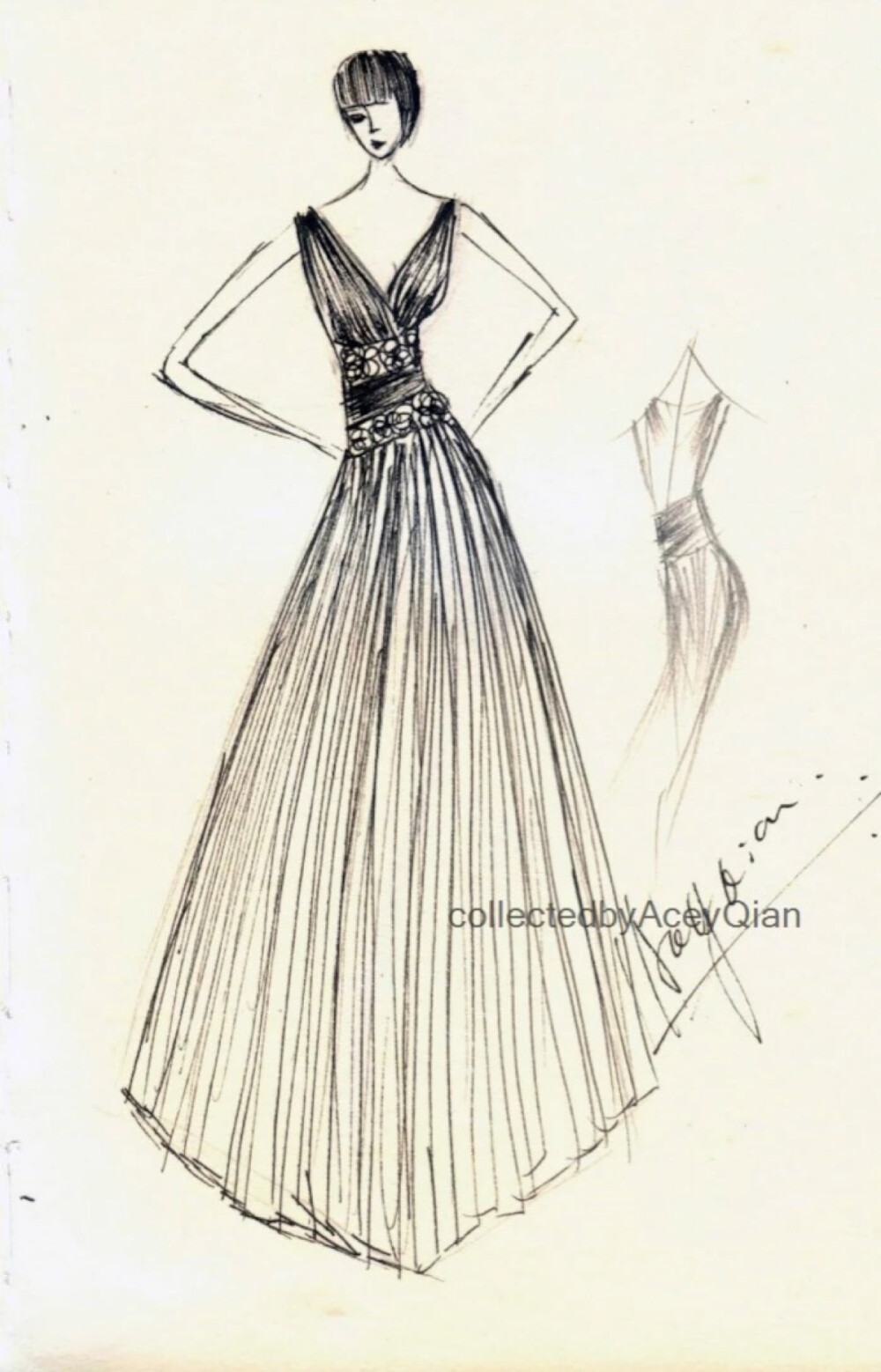 【简单黑白—线条的魅力】笔尖时尚 手绘插画 素材 时装周 婚纱手绘