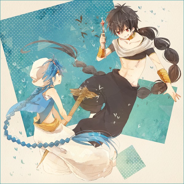 【此间少年】二次元 美少年 魔笛magi 裘达尔 阿拉丁 动漫 插画 唯美