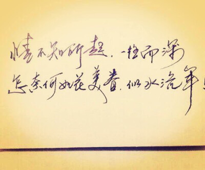 情不知从何而起,一往情深 怎奈何如花美眷,似水流年