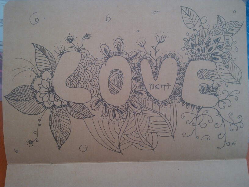 手绘,禅绕画,love主题